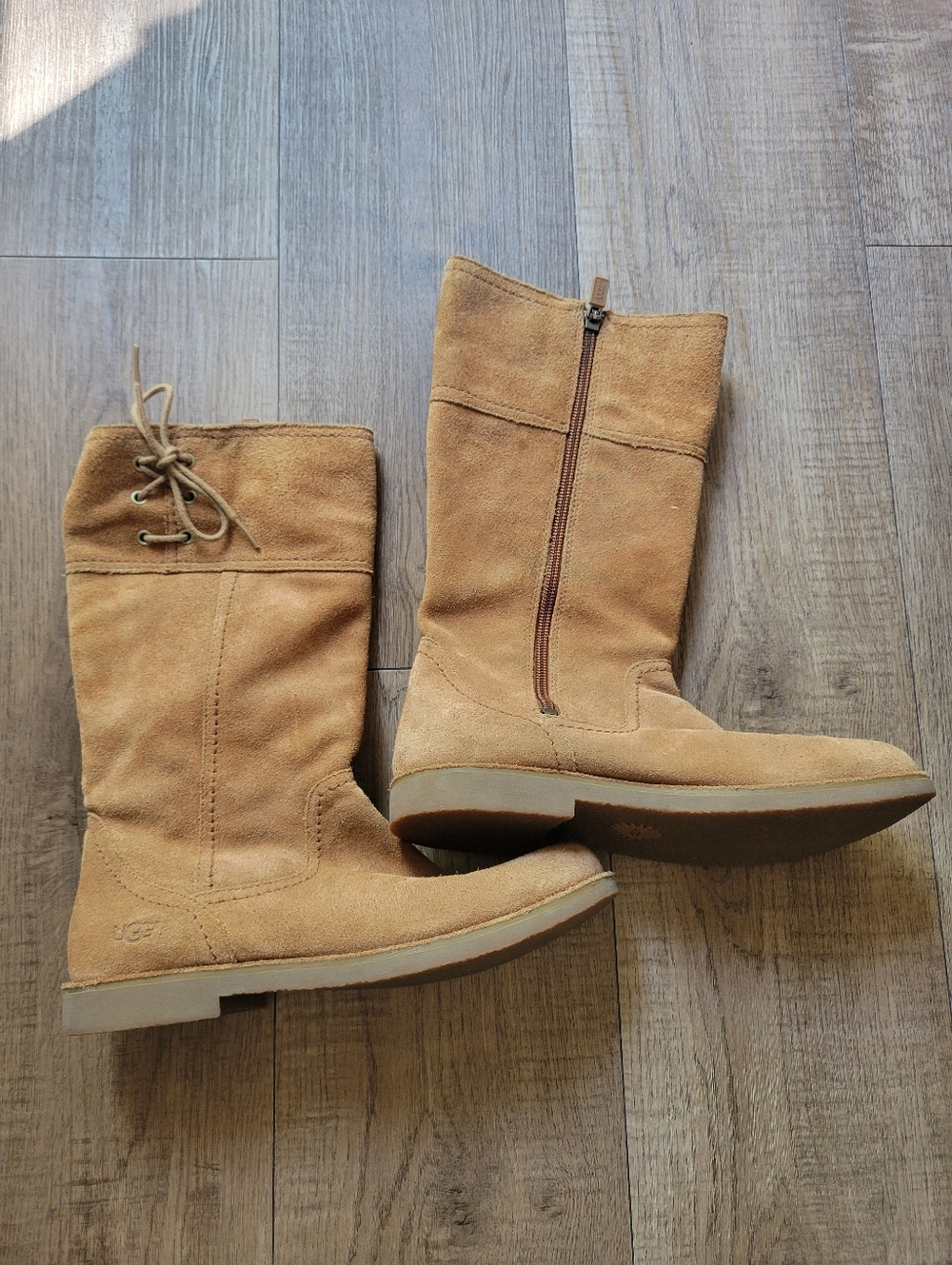 UGG Australia Rayenne Zip Up Lace Brown Suede Boots 3301